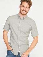 Old Navy Mens Slim-fit Built-in Flex Shirt For Men Heather Gray Size Xl
