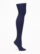 Old Navy Womens Rib-knit Tights For Women Blue Size S/m