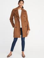 Old Navy Womens Double-breasted Long Peacoat For Women Spicy Lentils Size Xs