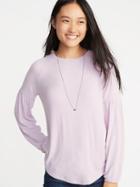 Old Navy Womens Plush-knit Balloon-sleeve Top For Women Soft Pink Size Xs