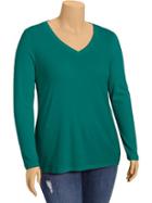 Old Navy Womens Plus Perfect V Neck Tees - Teal Next Time