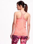 Old Navy Burnout T Strap Tank For Women - Melon Shock Neon Poly