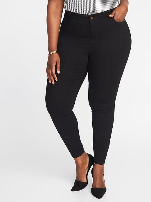 Old Navy Womens Plus-size High-rise Rockstar Super Skinny Jeans Black Size 16