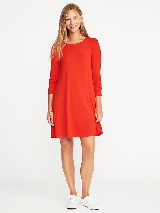 Old Navy Jersey Knit Swing Dress For Women - Sea Anemone