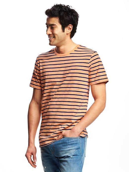 Old Navy Mariner Stripe Slub Knit Tee For Men - Organic Peach