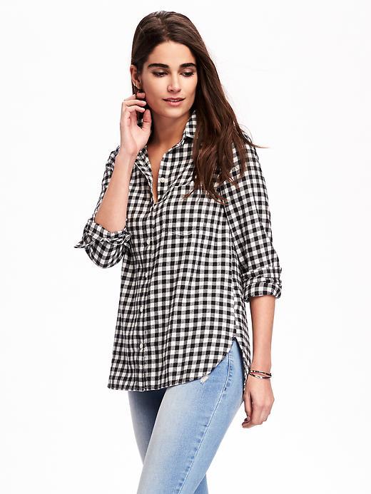 Old Navy Classic Flannel Shirt For Women - Gingham