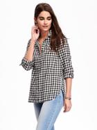 Old Navy Classic Flannel Shirt For Women - Gingham