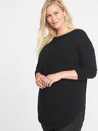 Old Navy Womens Classic Plus-size Curved-hem Sweater Black Size 1x