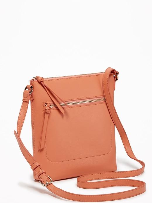Old Navy Womens Faux-leather Swingpack Bag For Women Coral Pink Size One Size