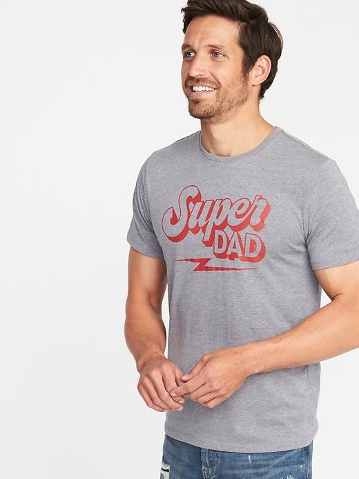 Old Navy Mens Graphic Crew-neck Tee For Men Super Dad Size L