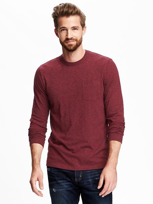 Old Navy Crew Neck Pocket Tee For Men - Burgundy Heather