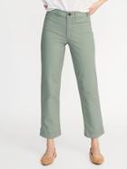 Mid-rise Wide-leg Utility Chinos For Women