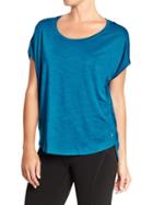 Old Navy Womens Active Cap Sleeve Tricot Tops - Peacock Jewel Poly