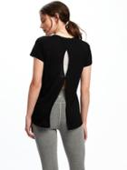 Old Navy Go Dry Cool Ultra Light Keyhole Back Top For Women - Black