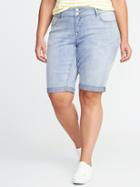 Old Navy Womens Smooth & Slim Plus-size Denim Bermudas Light Wash Size 16