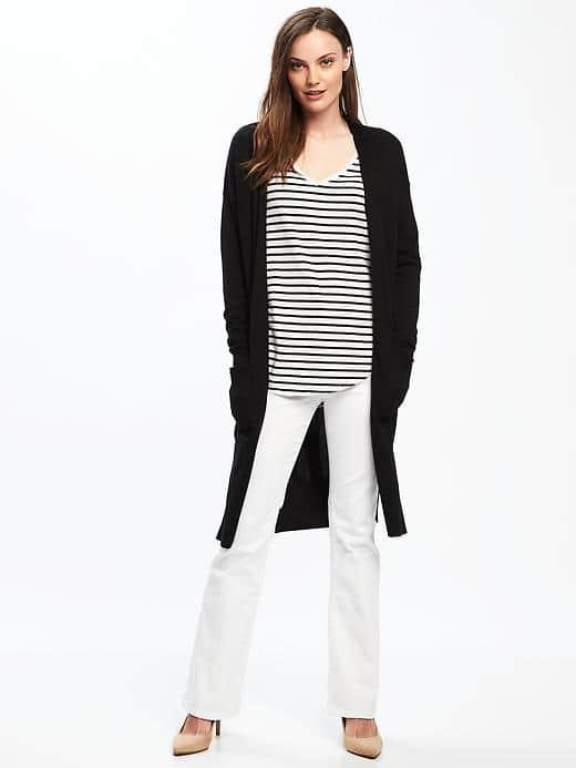 Old Navy Open Front Super Long Cardi For Women - Blackjack