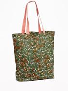 Old Navy Womens Printed Canvas Tote For Women Olive Ditsy Floral Size One Size