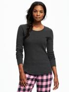 Old Navy Thermal Tee For Women - Dark Charcoal Gray