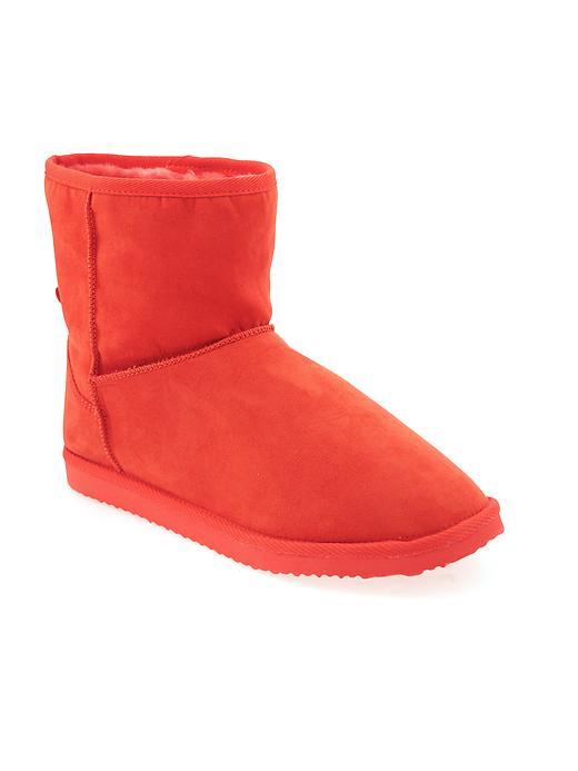 Old Navy Sueded Faux Fur Lined Boots Size 10 - Flaming Tulip