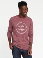 Old Navy Graphic Slub Knit Tee For Men - Burgundy Heather
