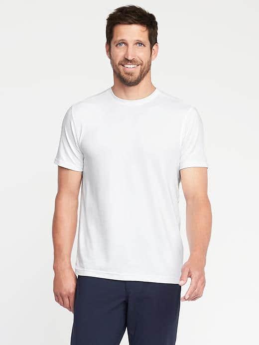 Old Navy Go Dry Performance Stretch Tee For Men - Bright White