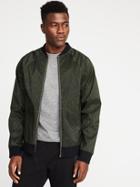Old Navy Mens Go-h20 Water-resistant Bomber Jacket For Men Olive Camouflage Size Xl
