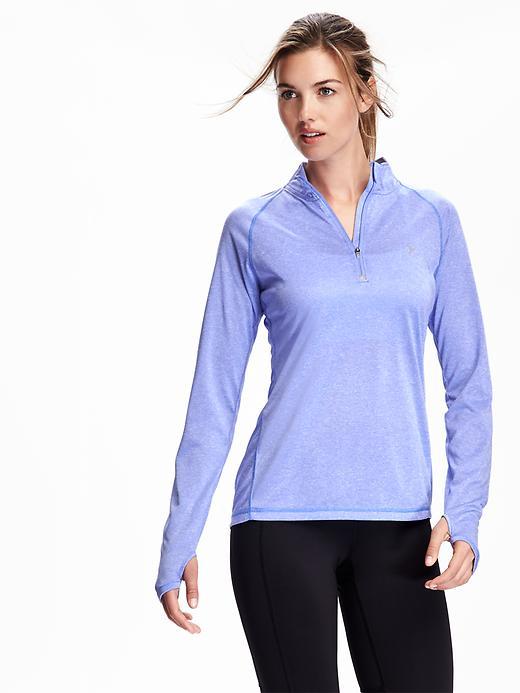 Old Navy Go Dry Cool 1/4 Zip Pullover For Women - Peri Parade Polyester