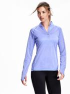 Old Navy Go Dry Cool 1/4 Zip Pullover For Women - Peri Parade Polyester