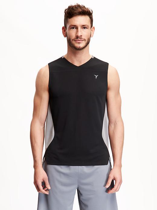 Old Navy Go Dry Mesh Basketball Tank For Men - Black