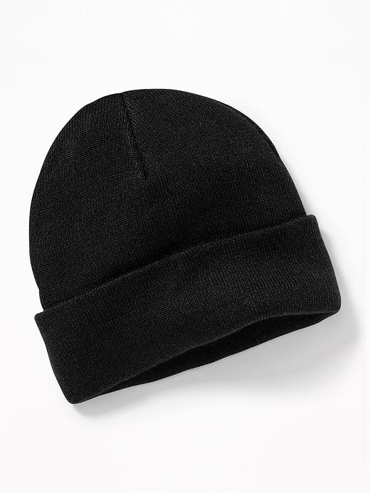 Old Navy Mens Sweater-knit Beanie For Men Blackjack Size One Size