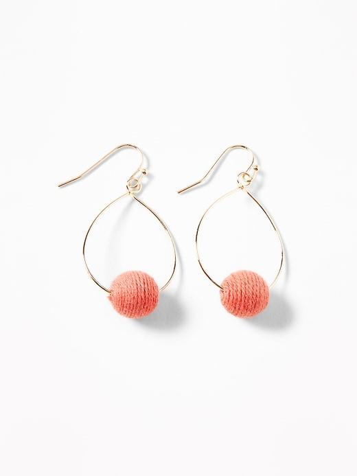 Old Navy Womens Wrapped-ball Hoop Earrings For Women Pink Multi Size One Size