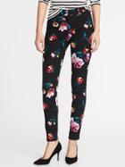 Old Navy Womens Mid-rise Pixie Full-length Pants For Women White Floral Size 4