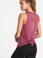 Old Navy Womens Relaxed Mesh-back Fly-away Tank For Women Winter Plum Size L