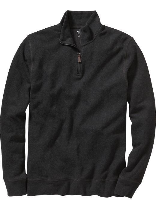 Old Navy Mens Rib Knit Zip Neck Pullovers Size L - Charcoal Heather