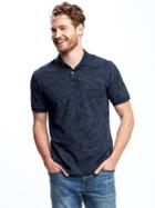 Old Navy Built In Flex Pro Polo For Men - Navy Blue Print