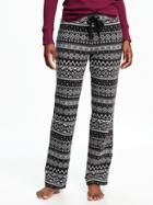 Old Navy Micro Fleece Drawstring Pants For Women - Black Jack Print