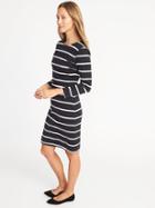 Old Navy Womens Ponte-knit Sheath Dress For Women O.n. New Black Stripe Size Xxl