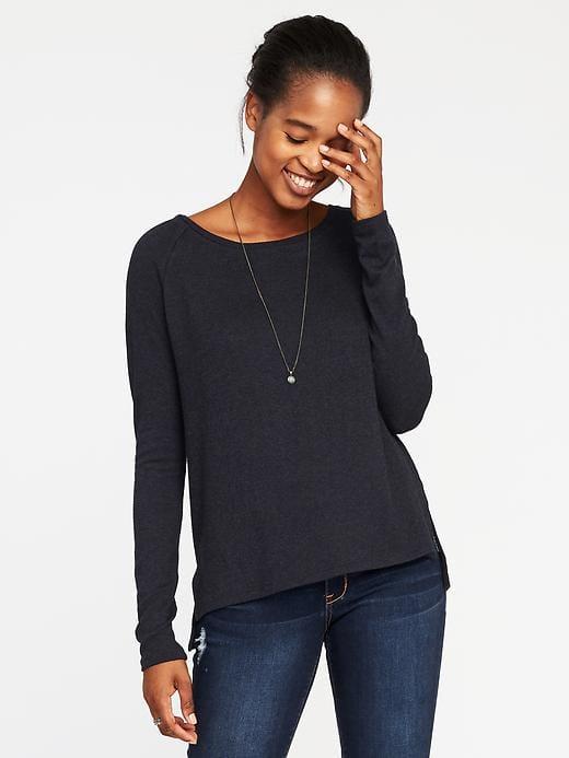 Old Navy Loose Soft Spun Scoop Neck Tee For Women - Black