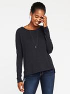 Old Navy Loose Soft Spun Scoop Neck Tee For Women - Black