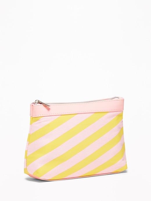 Printed Canvas Zip-top Cosmetics Bag For Women