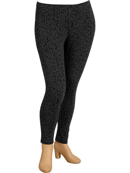 Old Navy Womens Plus Jersey Leggings - Gray Leopard