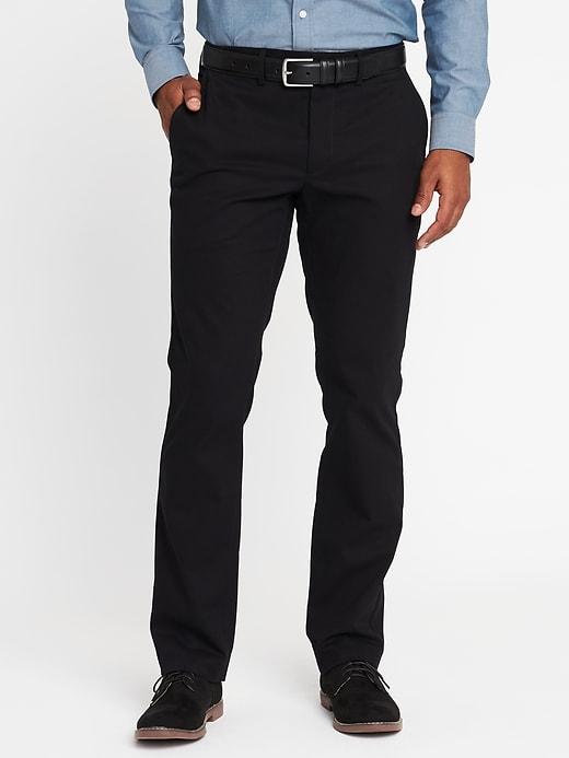 Old Navy Mens Straight Signature Built-in Flex Non-iron Pants For Men Black Size 38w
