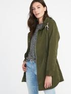 Old Navy Womens Hooded Utility Parka For Women Olive Size Xs