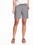 Old Navy Mid Rise Twill Shorts For Women 7 - Cinder Smoke