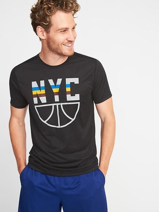 Old Navy Mens Graphic Go-dry Eco Performance Tee For Men Nyc Size L