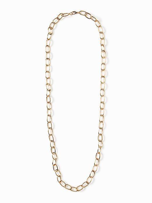 Old Navy Womens Long Chain-link Necklace For Women Gold Size One Size