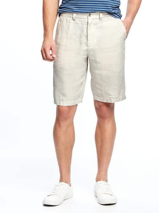 Old Navy Slim Linen Blend Shorts For Men 10 - Flax Linen