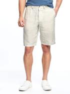 Old Navy Slim Linen Blend Shorts For Men 10 - Flax Linen