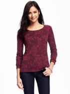 Old Navy Classic Crew Neck Pullover For Women - Cranberry Cocktail