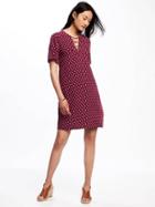 Old Navy Lace Up Shift Dress For Women - Burgundy Combo